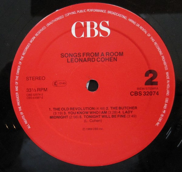 Leonard Cohen ~ Songs From A Room (Vinyl) - Djungel & Jazz