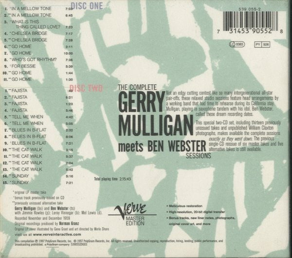 Gerry Mulligan - Ben Webster ~ The Complete Gerry Mulligan Meets Ben Webster Sessions (Vinyl) - Djungel & Jazz