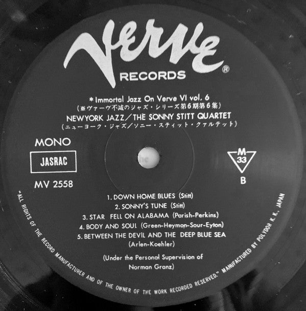 Sonny Stitt Quartet ~ New York Jazz (Vinyl) - Djungel & Jazz