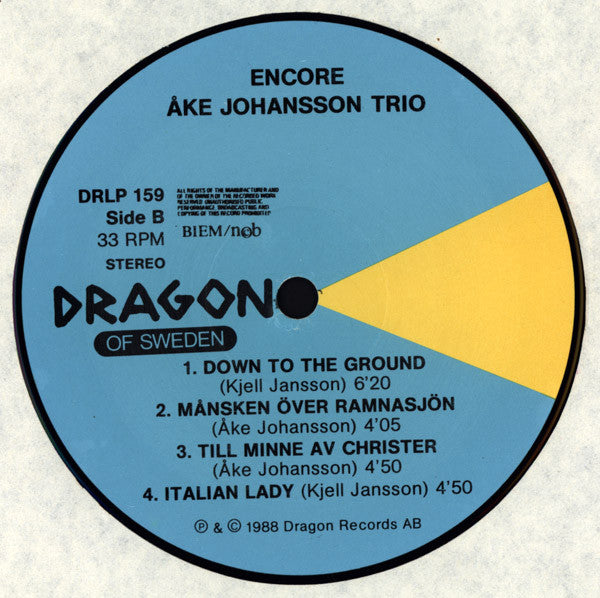 Åke Johansson Trio : Encore (LP, Album)