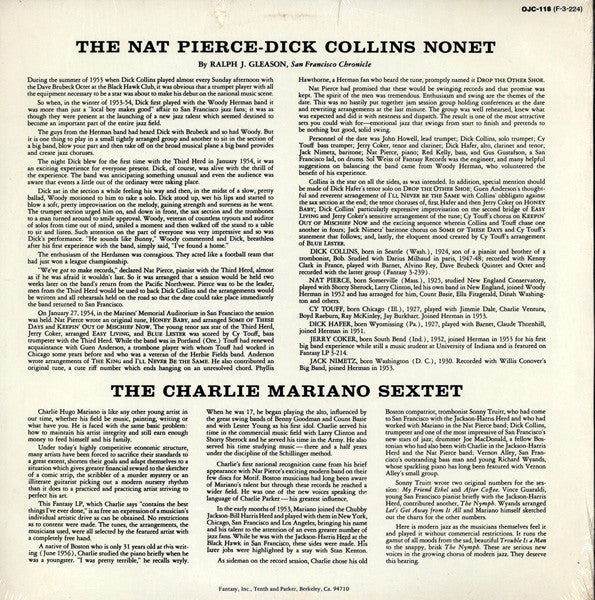 The Nat Pierce-Dick Collins Nonet / The Charlie Mariano Sextet ~ The Nat Pierce-Dick Collins Nonet / The Charlie Mariano Sextet (Vinyl) - Djungel & Jazz