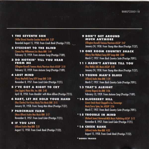 Mose Allison ~ Mose Allison Sings (Vinyl) - Djungel & Jazz