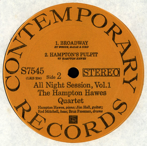 The Hampton Hawes Quartet ~ All Night Session, Vol. 1 (Vinyl) - Djungel & Jazz