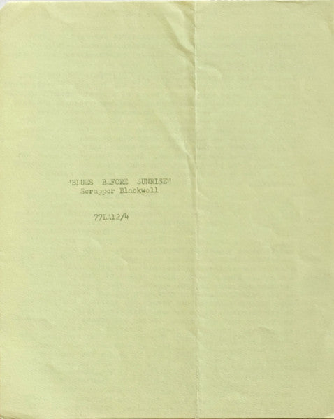 Scrapper Blackwell ~ Blues Before Sunrise (Vinyl) - Djungel & Jazz