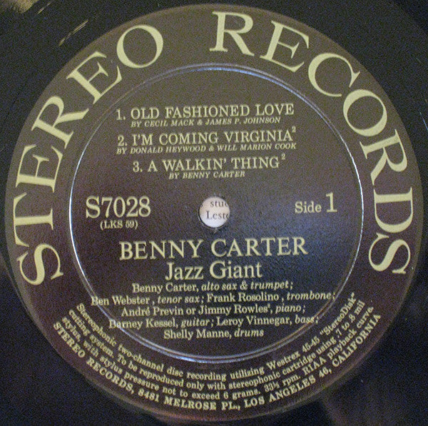 Benny Carter ~ Jazz Giant (Vinyl) - Djungel & Jazz