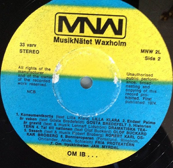 Various ~ Om IB På Gamla Riksdagshuset (Vinyl) - Djungel & Jazz