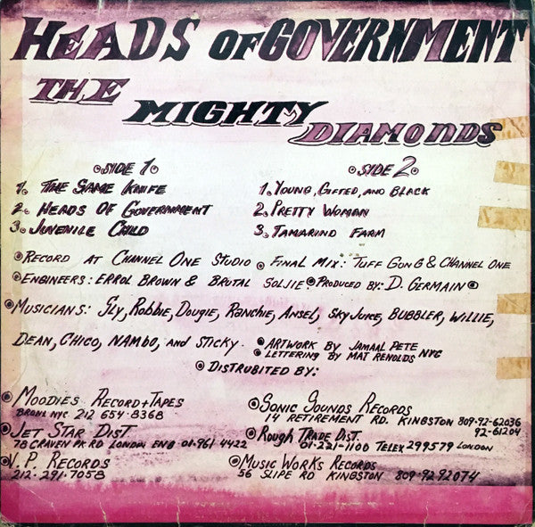 The Mighty Diamonds : Heads Of Government (LP, Album)