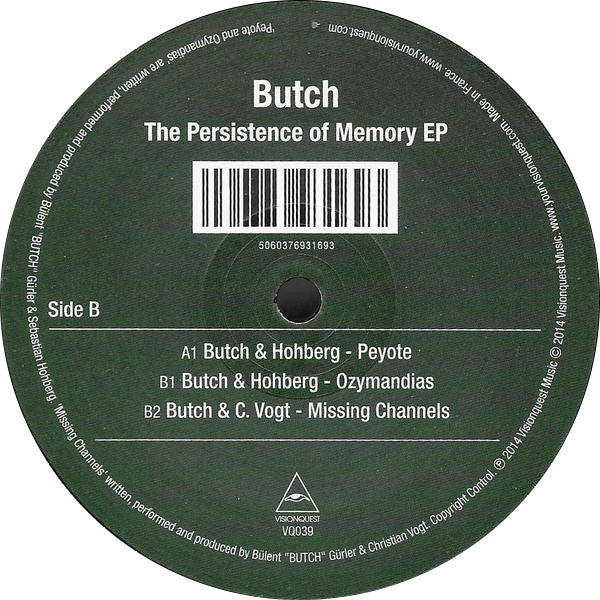 Butch ~ The Persistence Of Memory EP (Vinyl) - Djungel & Jazz