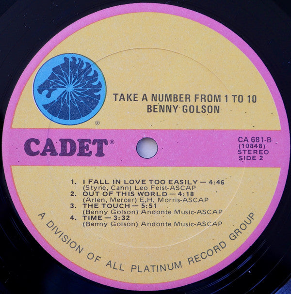 Benny Golson ~ Take A Number From 1 To 10 (Vinyl) - Djungel & Jazz