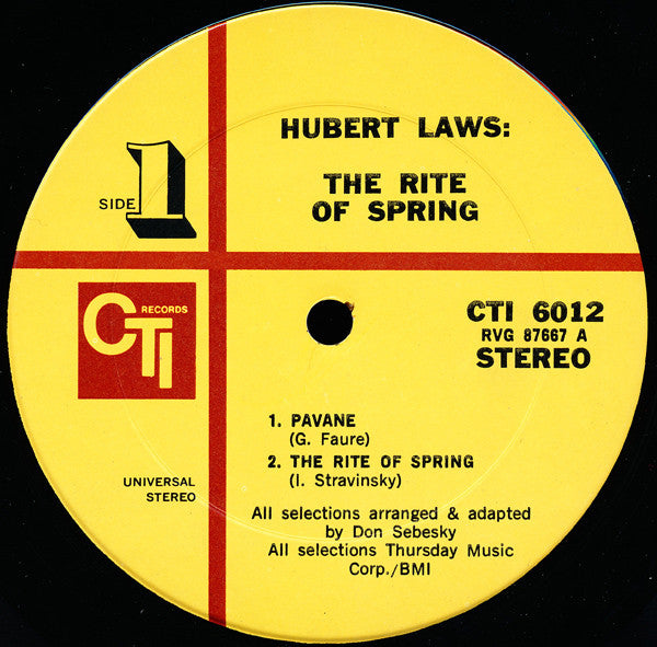 Hubert Laws ~ The Rite Of Spring (Vinyl) - Djungel & Jazz