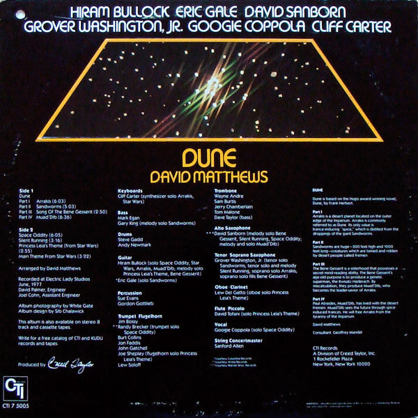 David Matthews ~ Dune (Vinyl) - Djungel & Jazz