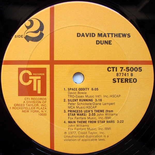 David Matthews ~ Dune (Vinyl) - Djungel & Jazz