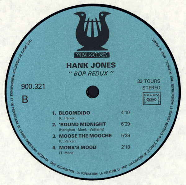 Hank Jones : Bop Redux (LP, Album)