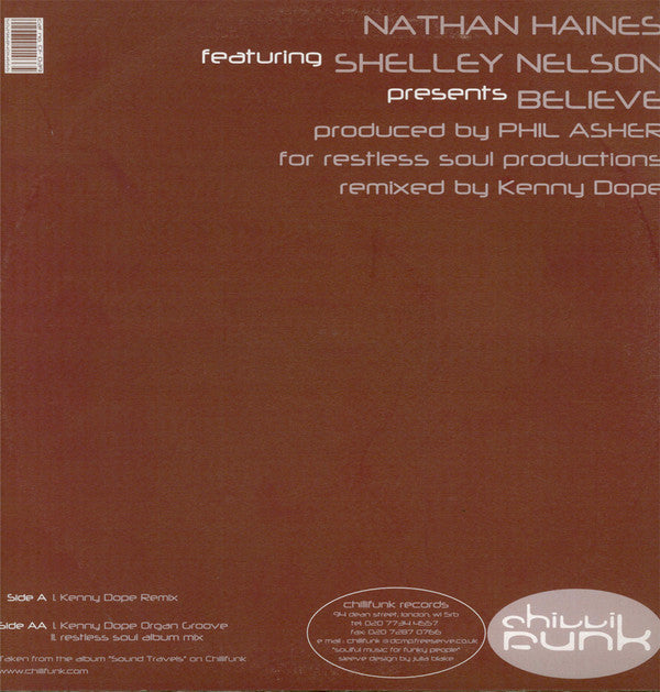 Nathan Haines Featuring Shelley Nelson ~ Believe (Vinyl) - Djungel & Jazz