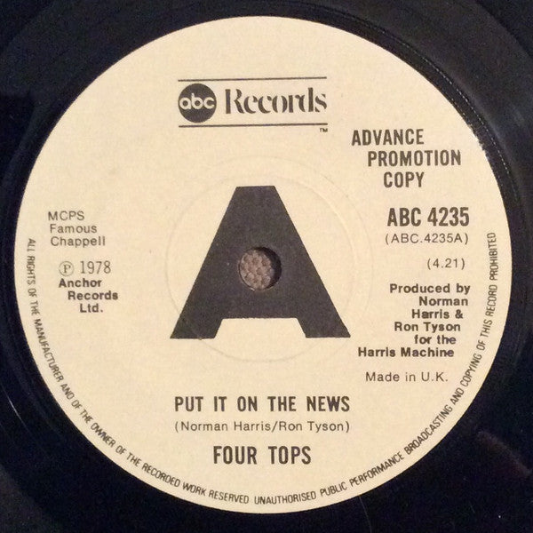 Four Tops ~ Put It On The News / Put It On The News (Special DJ Edited Version) (Vinyl) - Djungel & Jazz