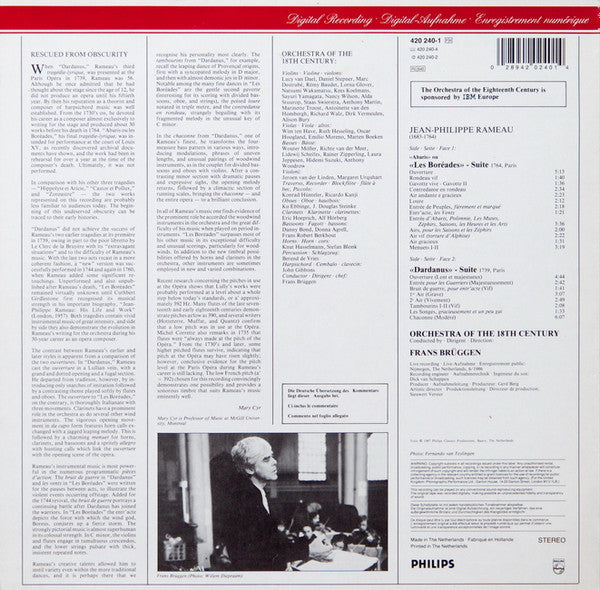 Rameau, Orchestra Of The 18th Century, Frans Brüggen ~ Les Boréades / Dardanus (Suites) (Vinyl) - Djungel & Jazz