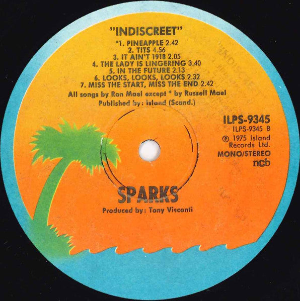 Sparks ~ Indiscreet (Vinyl) - Djungel & Jazz