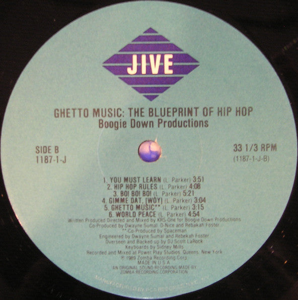 Boogie Down Productions ~ Ghetto Music: The Blueprint Of Hip Hop (Vinyl) - Djungel & Jazz