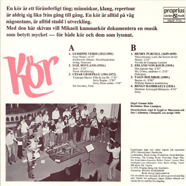 Mikaeli Kammarkör ~ Kör - Mikaeli Kammarkör Sjunger Sakralt (Vinyl) - Djungel & Jazz