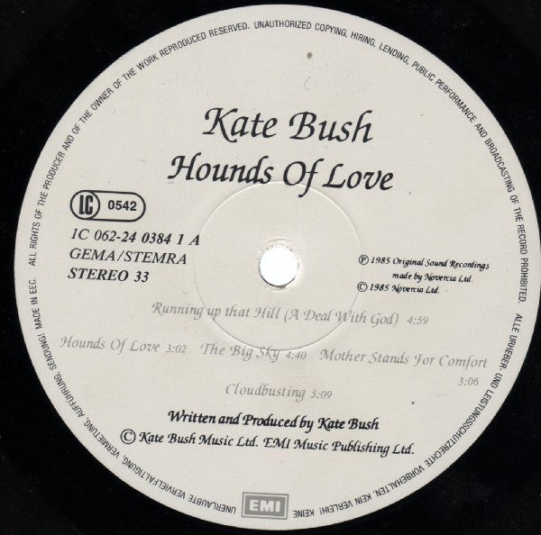 Kate Bush : Hounds Of Love (LP, Album)