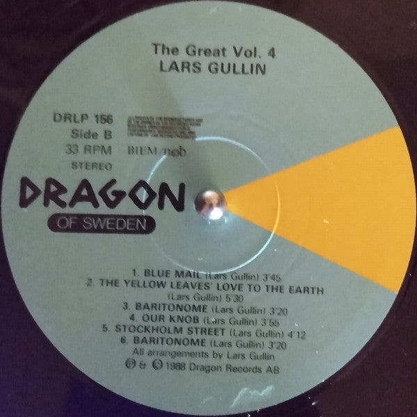Lars Gullin With Rolf Billberg & Harry Bäcklund ~ The Great Lars Gullin Vol. 4 1959/60 (Vinyl) - Djungel & Jazz