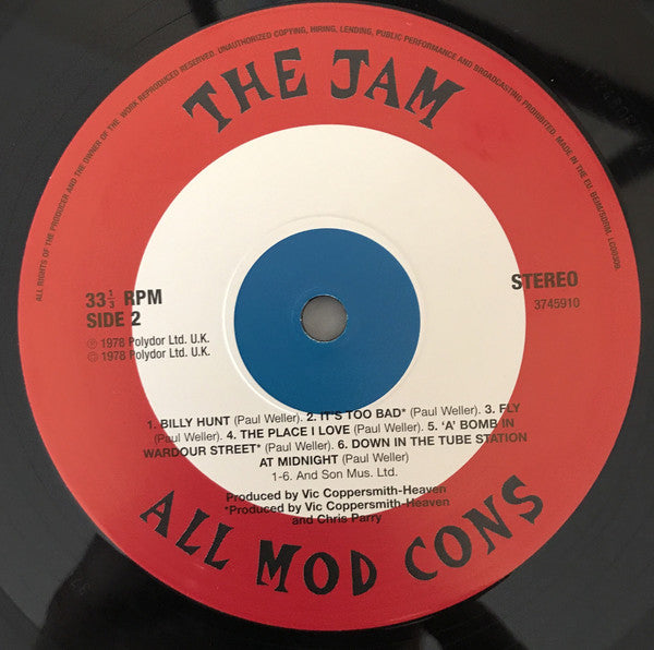 The Jam ~ All Mod Cons (Vinyl) - Djungel & Jazz