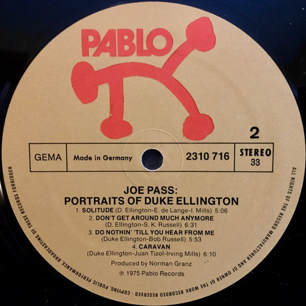 Joe Pass ~ Portraits Of Duke Ellington (Vinyl) - Djungel & Jazz