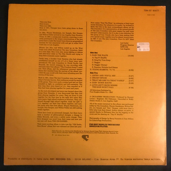 The Crusaders : Pass The Plate (LP)