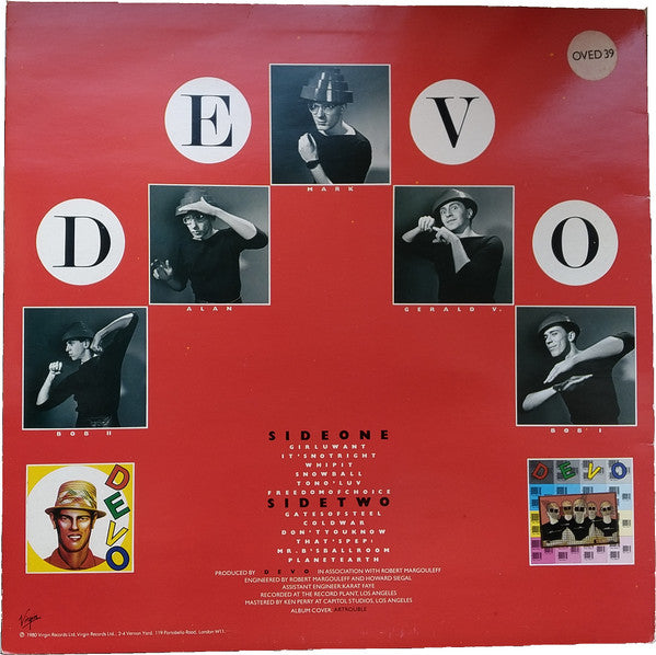 Devo : Freedom Of Choice (LP, Album, RE, Gre)