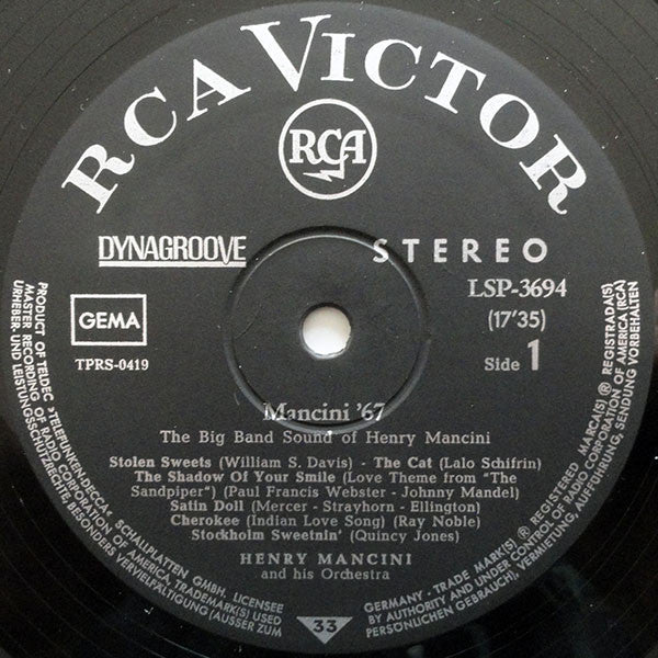 Henry Mancini And His Orchestra ~ Mancini '67 (The Big Band Sound Of Henry Mancini) (Vinyl) - Djungel & Jazz
