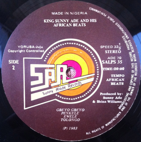 King Sunny Adé (G.M.A.-G.O.H.) And His African Beats ~ Ajoo (Vinyl) - Djungel & Jazz