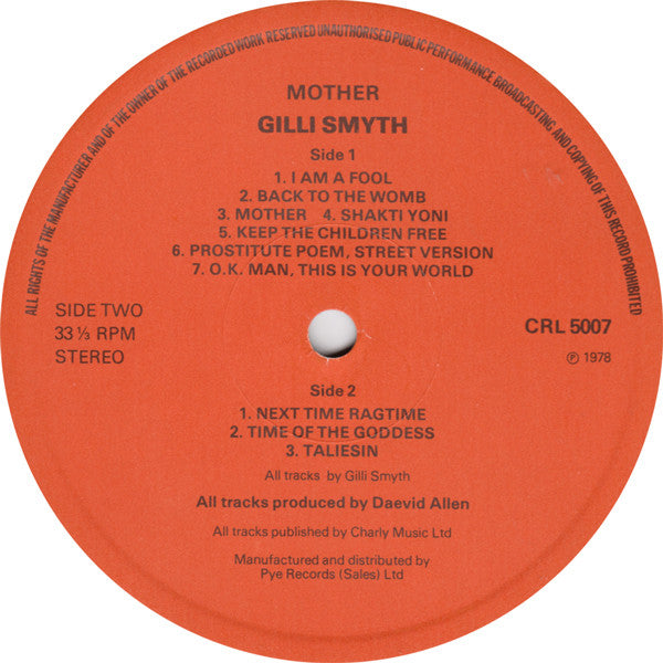 Gilli Smyth ~ Mother (Vinyl) - Djungel & Jazz