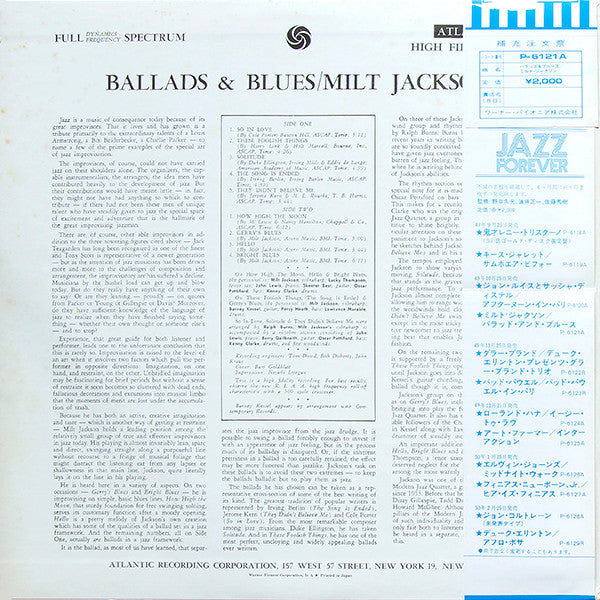 Milt Jackson ~ Ballads & Blues (Vinyl) - Djungel & Jazz