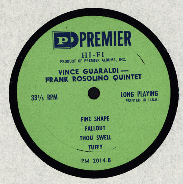 Vince Guaraldi - Frank Rosolino Quintet ~ The Frank Rosolino Quintet (Vinyl) - Djungel & Jazz