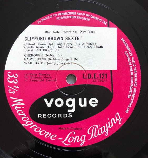 Clifford Brown ~ Clifford Brown Sextet (Vinyl) - Djungel & Jazz