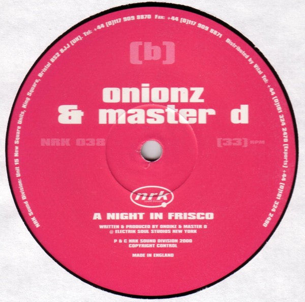 Onionz & Master D ~ Celia's Groove / A Night In Frisco (Vinyl) - Djungel & Jazz