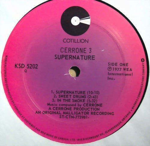 Cerrone ~ Cerrone 3 - Supernature (Vinyl) - Djungel & Jazz