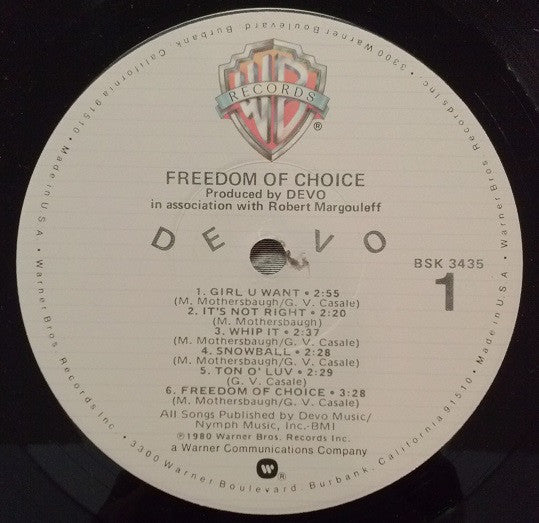 Devo ~ Freedom Of Choice (Vinyl) - Djungel & Jazz