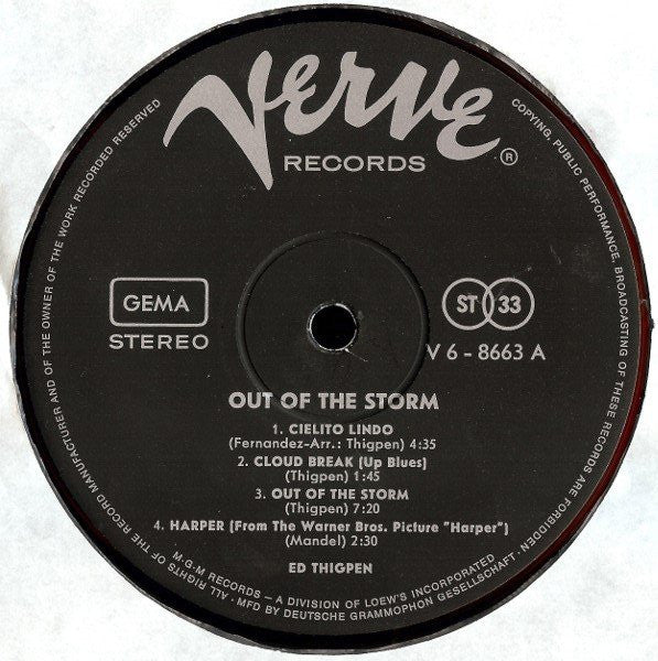 Ed Thigpen ~ Out Of The Storm (Vinyl) - Djungel & Jazz