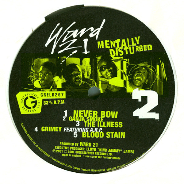 Ward 21 ~ Mentally Disturbed (Vinyl) - Djungel & Jazz