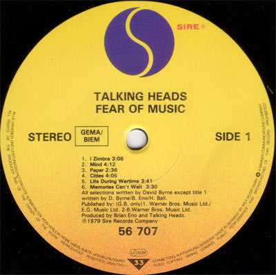 Talking Heads ~ Fear Of Music (Vinyl) - Djungel & Jazz