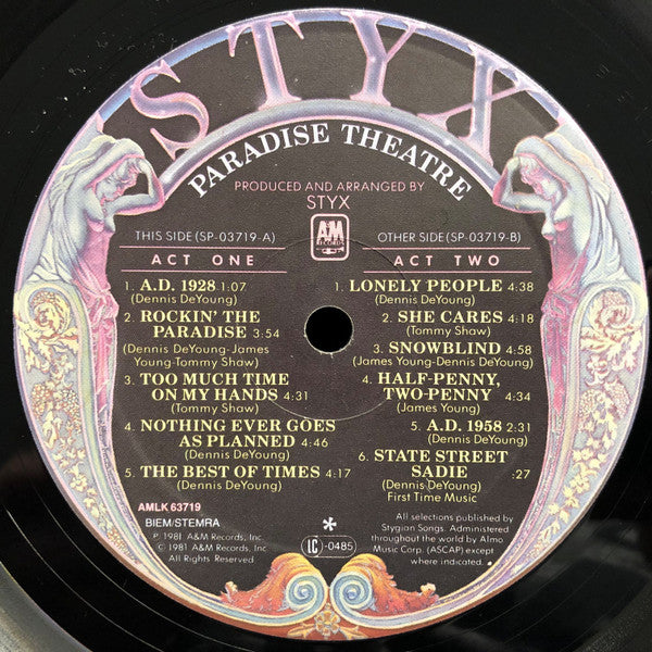 Styx ~ Paradise Theatre (Vinyl) - Djungel & Jazz