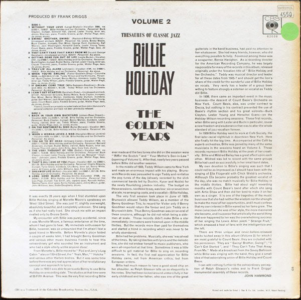 Billie Holiday ~ The Golden Years Volume Two (Vinyl) - Djungel & Jazz