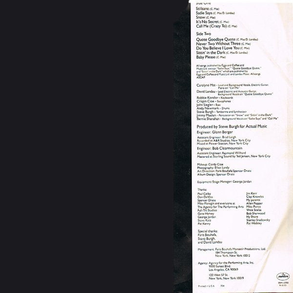 Carolyne Mas ~ Carolyne Mas (Vinyl) - Djungel & Jazz