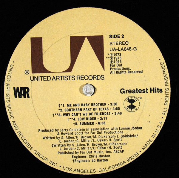 War : Greatest Hits (LP, Comp, Al)
