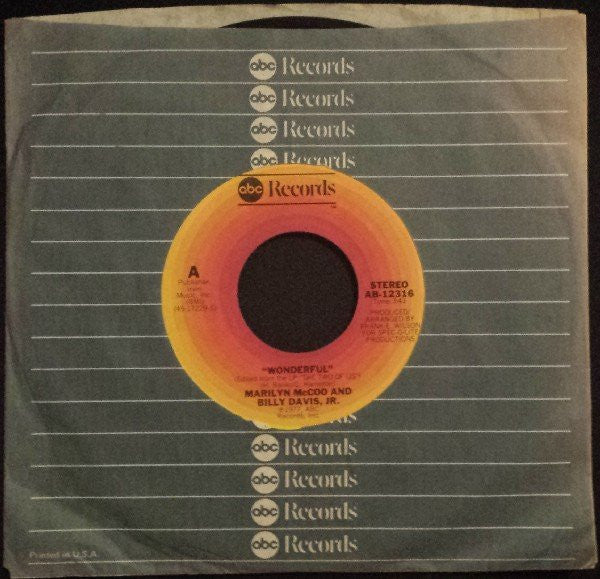Marilyn McCoo & Billy Davis Jr. ~ Wonderful (Vinyl) - Djungel & Jazz