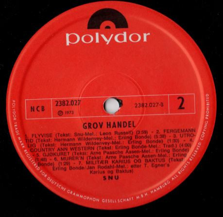 Snu ~ Grov Handel (Vinyl) - Djungel & Jazz