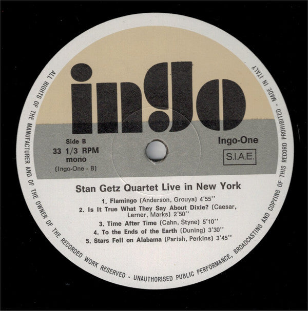 Stan Getz Quartet ~ Live At The Village Vanguard (Vinyl) - Djungel & Jazz