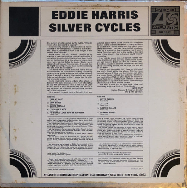 Eddie Harris ~ Silver Cycles (Vinyl) - Djungel & Jazz