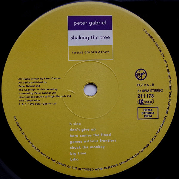 Peter Gabriel ~ Shaking The Tree: Twelve Golden Greats (Vinyl) - Djungel & Jazz